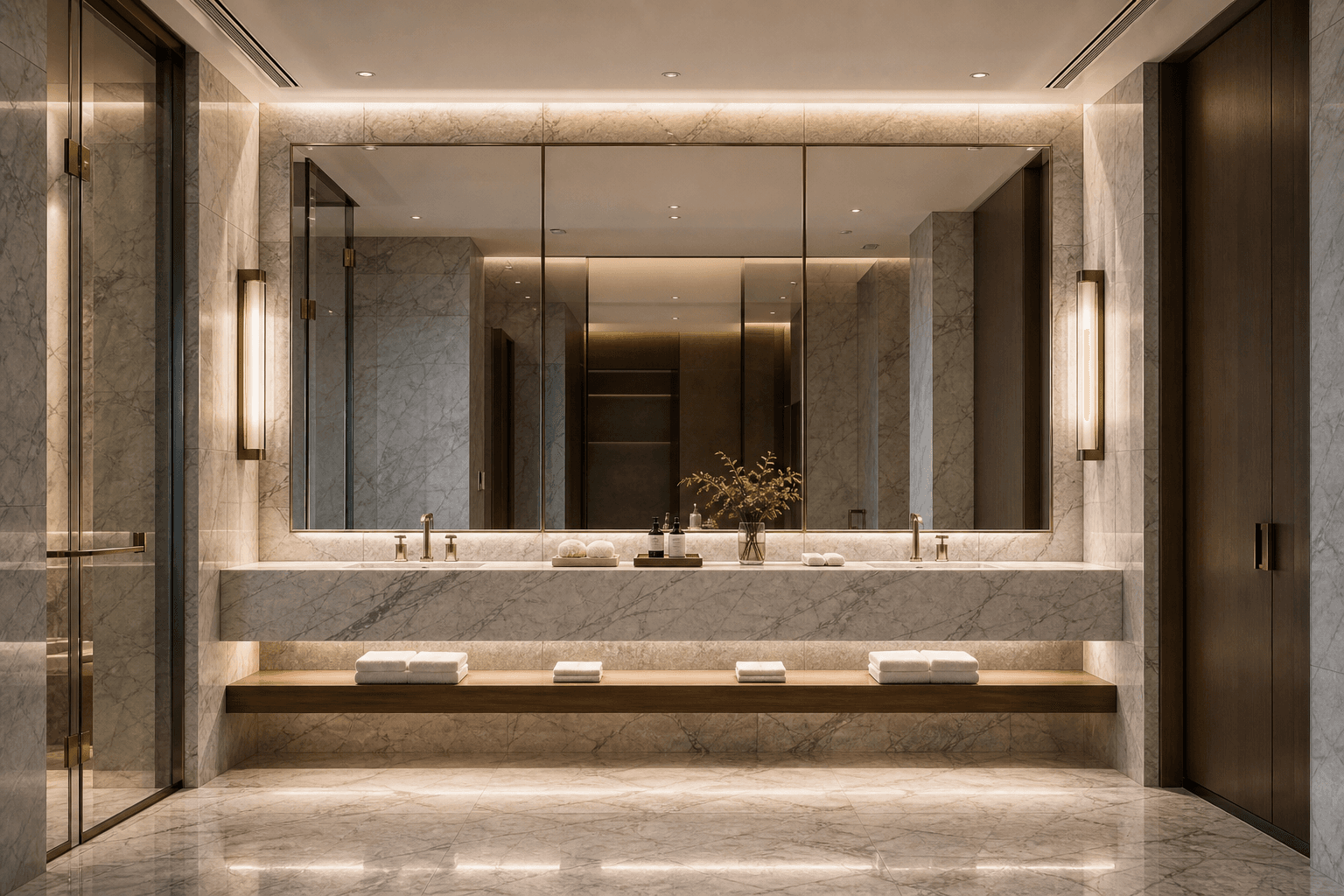 Marble vanity tops for hotel bathroom projects. visual reference