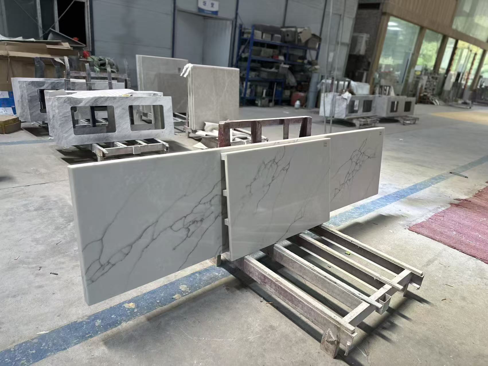 Workshop production reference 14 for stone fabrication and export preparation