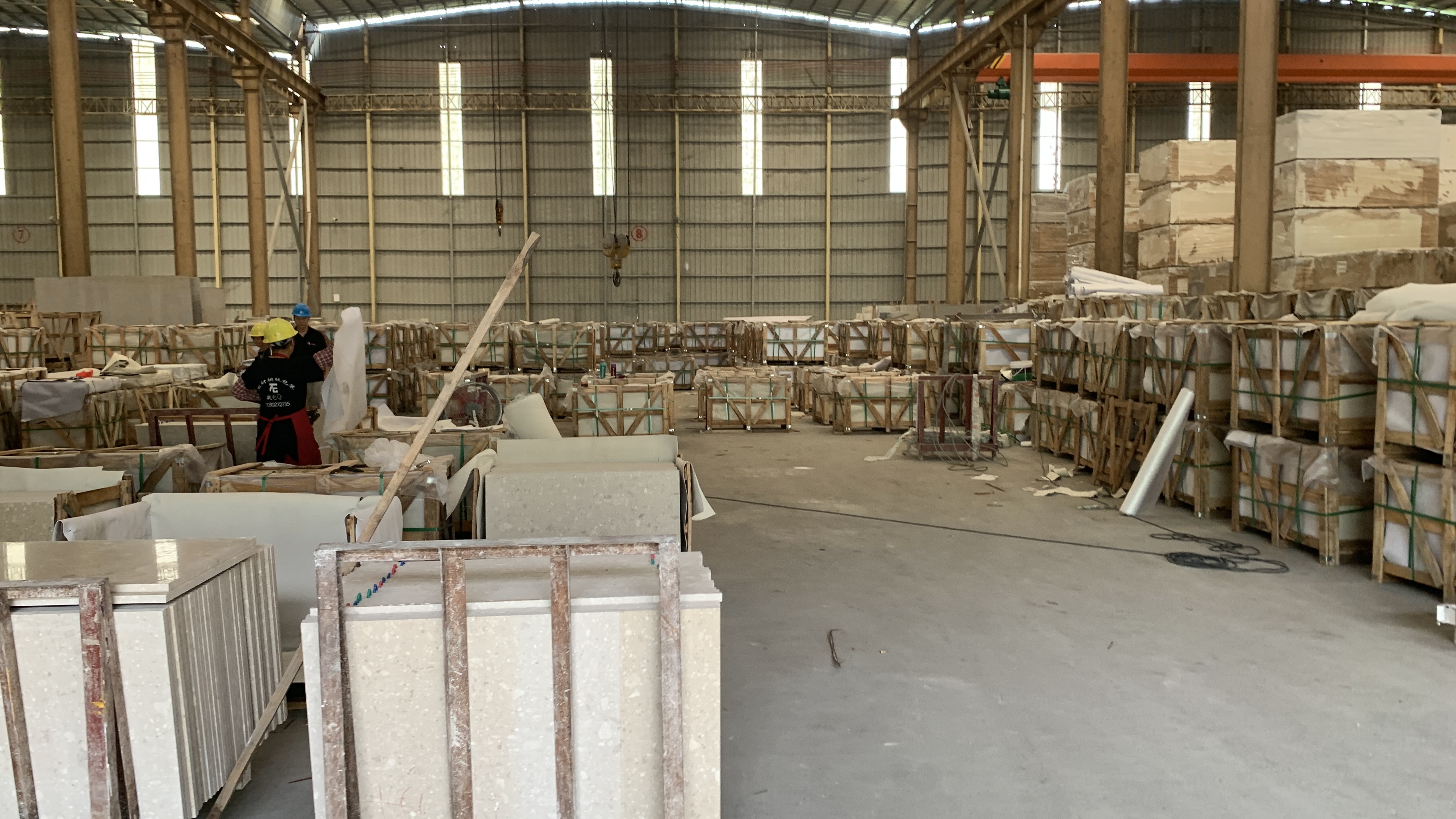 Workshop production reference 27 for stone fabrication and export preparation
