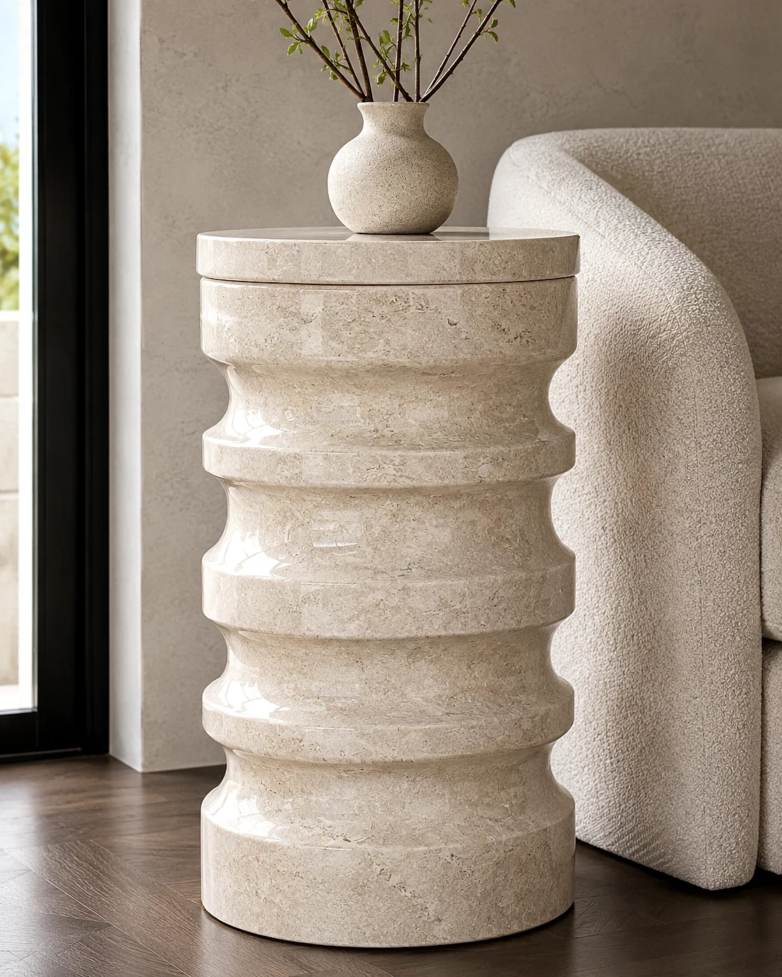 Illustrative stone interior or component concept; not a documentary photograph of a completed project.. Illustrative Stone Project Concept - Ref 5FC7A2