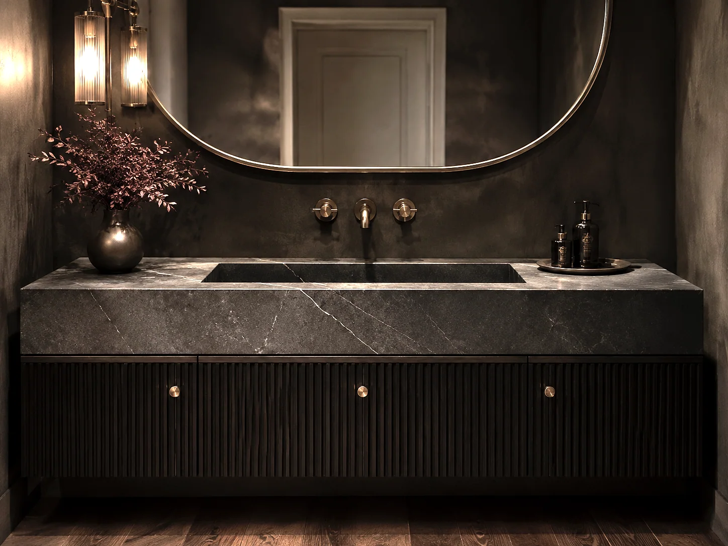Illustrative stone interior or component concept; not a documentary photograph of a completed project.. Illustrative Stone Project Concept - Ref 1DAAE6