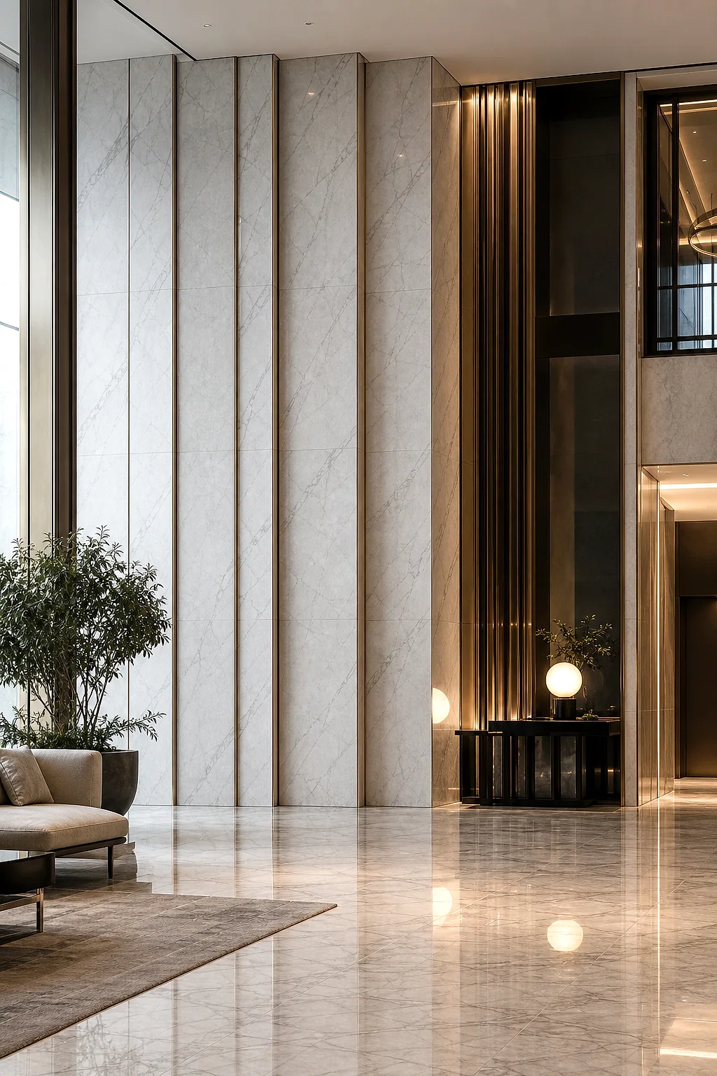 Illustrative stone interior or component concept; not a documentary photograph of a completed project.. Illustrative Stone Project Concept - Ref 7E9193