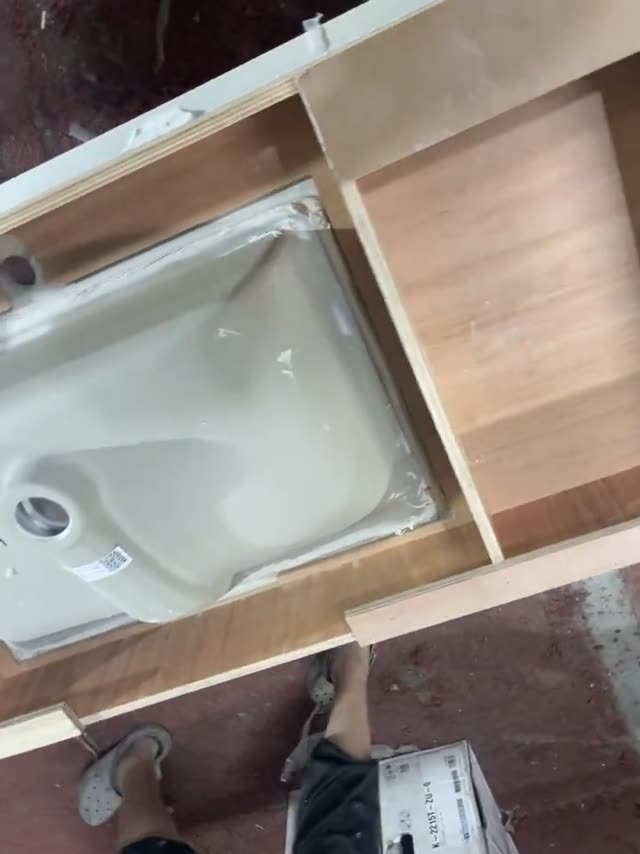 A short close-up of the basin edge and countertop transition.